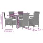 Set de comedor de jardín 7 pzas y cojines ratán sintético negro de , Conjuntos de jardín - Ref: Foro24-3277511, Precio: 887,7...