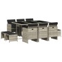 Set de comedor de jardín 11 pzas y cojines ratán sintético gris en Conjuntos de jardín | Comprar online en Foru.es