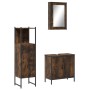Set de muebles baño 3 pzas madera contrachapada roble ahumado de , Muebles de baño - Ref: Foro24-3214822, Precio: 161,16 €, D...