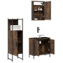 Set de muebles baño 3 pzas madera contrachapada roble ahumado de , Muebles de baño - Ref: Foro24-3214822, Precio: 161,16 €, D...