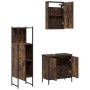 Set de muebles baño 3 pzas madera contrachapada roble ahumado de , Muebles de baño - Ref: Foro24-3214822, Precio: 161,16 €, D...