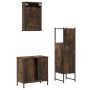 Set de muebles baño 3 pzas madera contrachapada roble ahumado de , Muebles de baño - Ref: Foro24-3214822, Precio: 161,16 €, D...