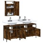 Set de muebles baño 3 pzas madera contrachapada roble ahumado de , Muebles de baño - Ref: Foro24-3214787, Precio: 140,53 €, D...