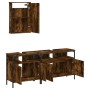 Set de muebles baño 3 pzas madera contrachapada roble ahumado de , Muebles de baño - Ref: Foro24-3214787, Precio: 140,53 €, D...