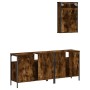Set de muebles baño 3 pzas madera contrachapada roble ahumado de , Muebles de baño - Ref: Foro24-3214787, Precio: 140,53 €, D...