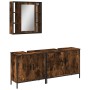 Set de muebles baño 3 pzas madera contrachapada roble ahumado de , Muebles de baño - Ref: Foro24-3214732, Precio: 185,32 €, D...
