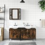 Set de muebles baño 3 pzas madera contrachapada roble ahumado de , Muebles de baño - Ref: Foro24-3214732, Precio: 185,32 €, D...