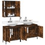 Set de muebles baño 3 pzas madera contrachapada roble ahumado de , Muebles de baño - Ref: Foro24-3214732, Precio: 185,32 €, D...