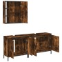 Set de muebles baño 3 pzas madera contrachapada roble ahumado de , Muebles de baño - Ref: Foro24-3214732, Precio: 185,32 €, D...