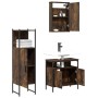 Set de muebles baño 3 pzas madera contrachapada roble ahumado de , Muebles de baño - Ref: Foro24-3214817, Precio: 146,63 €, D...