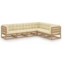 Juego de muebles de jardín 6 pzas y cojines madera maciza pino de vidaXL, Conjuntos de jardín - Ref: Foro24-3076787, Precio: ...
