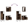 Set de muebles baño 3 pzas madera contrachapada roble ahumado de , Muebles de baño - Ref: Foro24-3214817, Precio: 146,63 €, D...
