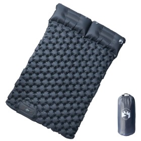 Colchón de camping autoinflable con almohadas 2 personas gris de , Colchonetas para dormir - Ref: Foro24-4007099, Precio: 74,...