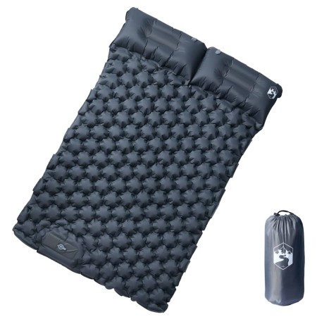 Colchón de camping autoinflable con almohadas 2 personas gris de , Colchonetas para dormir - Ref: Foro24-4007099, Precio: 74,...
