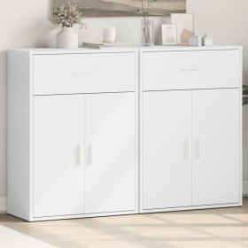 Aparadores 2 uds madera de ingeniería blanco 60x30x84 cm de , Aparadores - Ref: Foro24-3276595, Precio: 168,72 €, Descuento: %