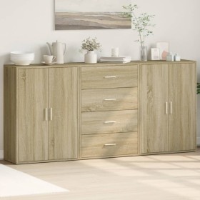 Aparadores 3 uds madera de ingeniería roble Sonoma 60x31x84 cm de , Aparadores - Ref: Foro24-3276576, Precio: 227,04 €, Descu...