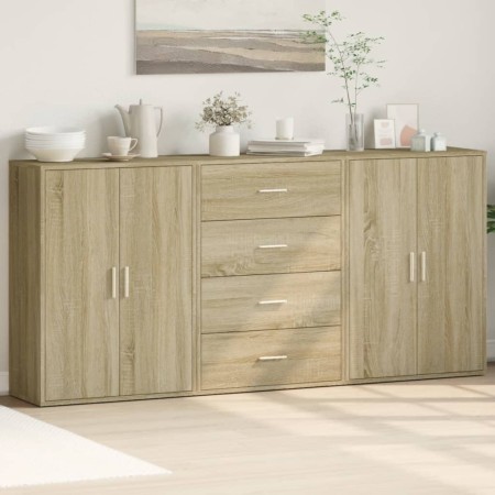 Aparadores 3 uds madera de ingeniería roble Sonoma 60x31x84 cm de , Aparadores - Ref: Foro24-3276576, Precio: 227,04 €, Descu...