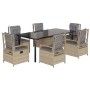 Set comedor de jardín 7 pzas con cojines ratán sintético beige de , Conjuntos de jardín - Ref: Foro24-3263011, Precio: 824,59...