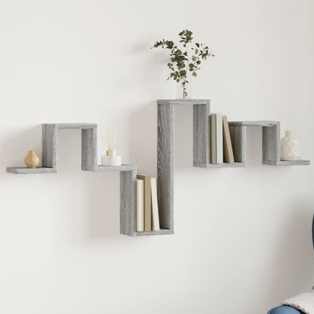Estantería pared madera ingeniería gris Sonoma 104,5x10x43 cm de , Estantes y estanterías - Ref: Foro24-840728, Precio: 24,38...