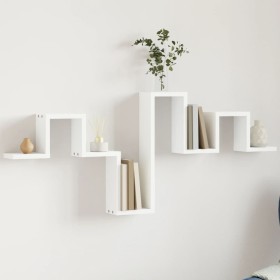 Estantería de pared madera de ingeniería blanco 104,5x10x43 cm de , Estantes y estanterías - Ref: Foro24-840723, Precio: 23,1...