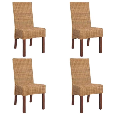 Sillas de comedor 4 unidades ratán natural marrón en Sillas de comedor | Comprar online en Foru.es