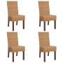 Sillas de comedor 4 unidades ratán natural marrón en Sillas de comedor | Comprar online en Foru.es