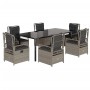 Set comedor jardín 7 pzas y cojines ratán sintético gris claro de , Conjuntos de jardín - Ref: Foro24-3263039, Precio: 813,25...