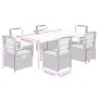 Set comedor jardín 7 pzas y cojines ratán sintético gris claro de , Conjuntos de jardín - Ref: Foro24-3263039, Precio: 813,25...