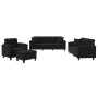 Juego de sofás con cojines 4 piezas tela microfibra negro de , Sofás - Ref: Foro24-3202311, Precio: 885,26 €, Descuento: -5%%