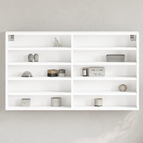 Vitrina de madera ingeniería blanca 100x15x58 cm de , Estantes y estanterías - Ref: Foro24-847926, Precio: 64,24 €, Descuento...