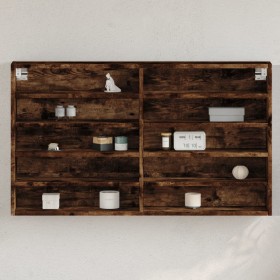 Vitrina de madera de ingeniería roble ahumado 100x15x58 cm de , Estantes y estanterías - Ref: Foro24-847930, Precio: 48,79 €,...