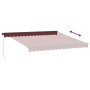 Toldo retráctil manual con luces LED burdeos 400x300 cm de , Toldos - Ref: Foro24-3310187, Precio: 302,83 €, Descuento: %