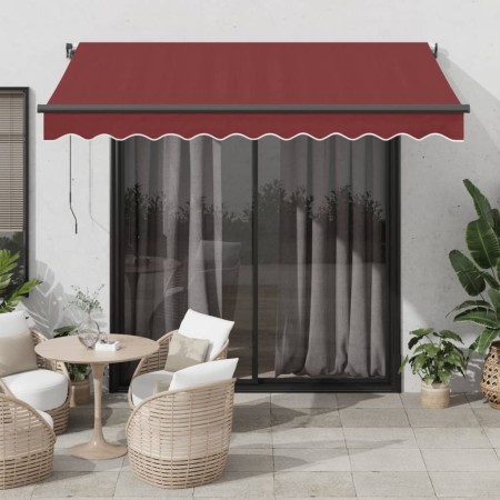 Toldo retráctil automático con LEDs burdeos 350x250 cm de , Toldos - Ref: Foro24-3310185, Precio: 520,17 €, Descuento: %