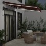 Toldo retráctil automático con LEDs burdeos 350x250 cm de , Toldos - Ref: Foro24-3310185, Precio: 520,17 €, Descuento: %