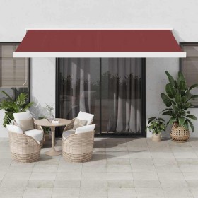 Toldo retráctil manual burdeos 400x300 cm de , Toldos - Ref: Foro24-3215315, Precio: 912,03 €, Descuento: %