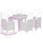 Set de mesa y sillas de jardín 7 pzas y cojines ratán PE negro de , Conjuntos de jardín - Ref: Foro24-3276962, Precio: 853,76...