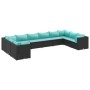 Set de muebles de jardín 10 pzas cojines ratán sintético negro de , Conjuntos de jardín - Ref: Foro24-3308284, Precio: 748,95...