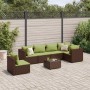 Set muebles de jardín 7 piezas y cojines ratán sintético marrón de , Conjuntos de jardín - Ref: Foro24-3308182, Precio: 532,6...