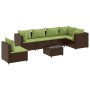 Set muebles de jardín 7 piezas y cojines ratán sintético marrón de , Conjuntos de jardín - Ref: Foro24-3308182, Precio: 532,6...