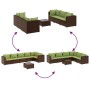 Set muebles de jardín 7 piezas y cojines ratán sintético marrón de , Conjuntos de jardín - Ref: Foro24-3308182, Precio: 532,6...