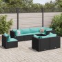 Set de muebles de jardín 8 pzas y cojines ratán sintético negro de , Conjuntos de jardín - Ref: Foro24-3308196, Precio: 609,0...