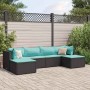 Set muebles de jardín 6 piezas y cojines ratán sintético negro de , Conjuntos de jardín - Ref: Foro24-3308244, Precio: 384,18...