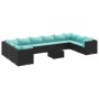 Set muebles de jardín 11 pzas y cojines ratán sintético negro de , Conjuntos de jardín - Ref: Foro24-3308292, Precio: 799,04 ...