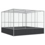 Pajarera de acero color plateado 311x307x212 cm de , Pies y jaulas para pájaros - Ref: Foro24-172586, Precio: 568,07 €, Descu...