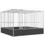 Pajarera de acero color plateado 311x307x212 cm de , Pies y jaulas para pájaros - Ref: Foro24-172586, Precio: 568,07 €, Descu...