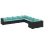Set de sofás de jardín y cojines 10 pzas ratán sintético negro de , Conjuntos de jardín - Ref: Foro24-3308348, Precio: 748,95...