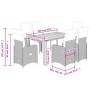 Set de mesa y sillas de jardín 7 pzas y cojines ratán PE negro de , Conjuntos de jardín - Ref: Foro24-3277130, Precio: 898,50...