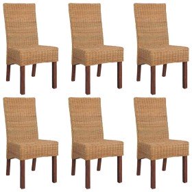 Sillas de comedor 6 unidades ratán marrón natural en Sillas de comedor | Comprar online en Foru.es