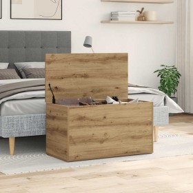 Baúl de almacenaje madera ingeniería roble artisan 84x42x46 cm de , Baúles de almacenamiento - Ref: Foro24-856569, Precio: 88...