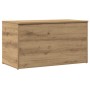 Baúl de almacenaje madera ingeniería roble artisan 84x42x46 cm de , Baúles de almacenamiento - Ref: Foro24-856569, Precio: 88...